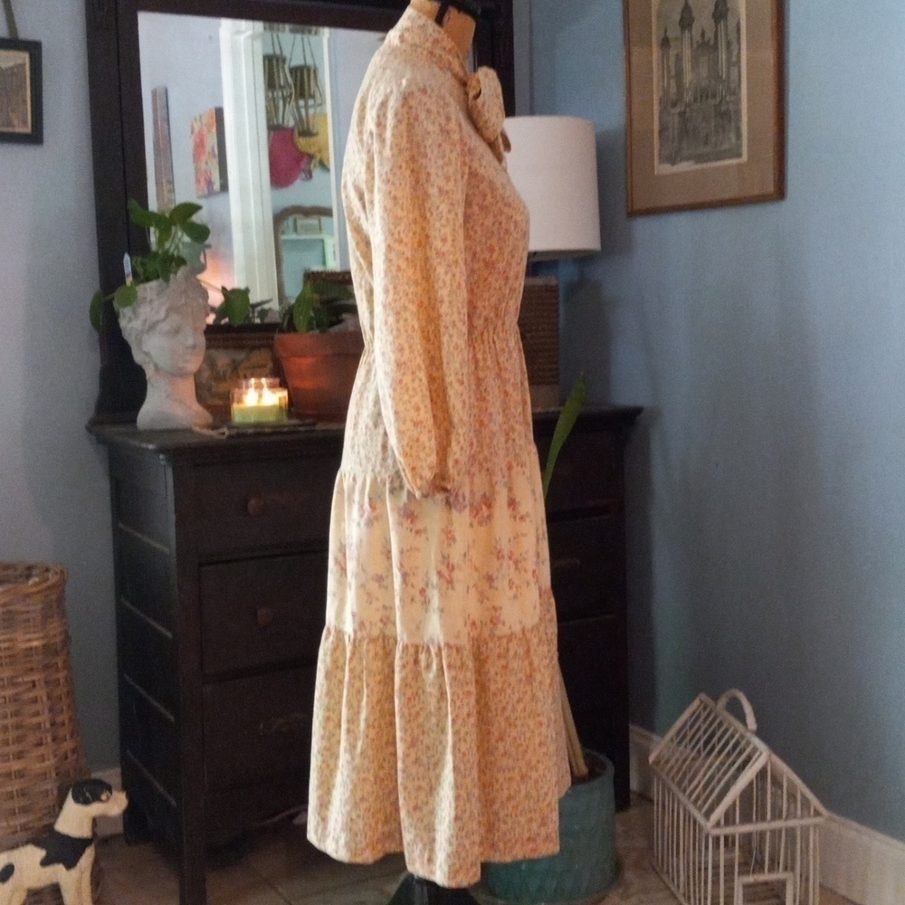 Vintage 70s Carla Gay Prairie Dress Floral Cottagecore Gunne Sax Style Midi - Picture 9 of 16
